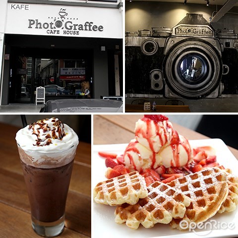 photograffee, cafe, puchong, jalan kenari, waffle