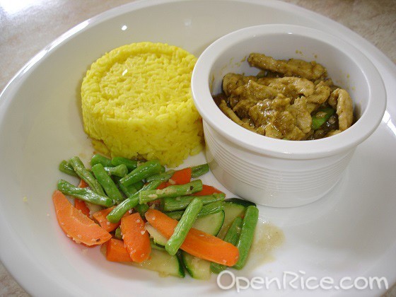 South Pacific Cafe and Boutique, Taman Segar Perdana, Cheras, Thai Green Curry with Turmeric Rice and Veggie Stir-fry