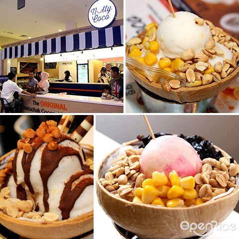 nutty coco, wangsa walk, coconut ice cream, chatuchak, bangkok