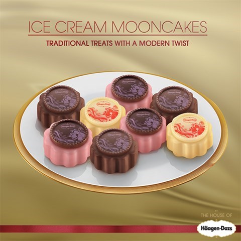 Ice cream mooncake, Haagen dazs, Chocolate, Mid Autumn, Mooncake
