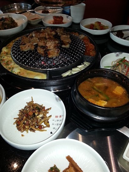 hot grilled pork meat